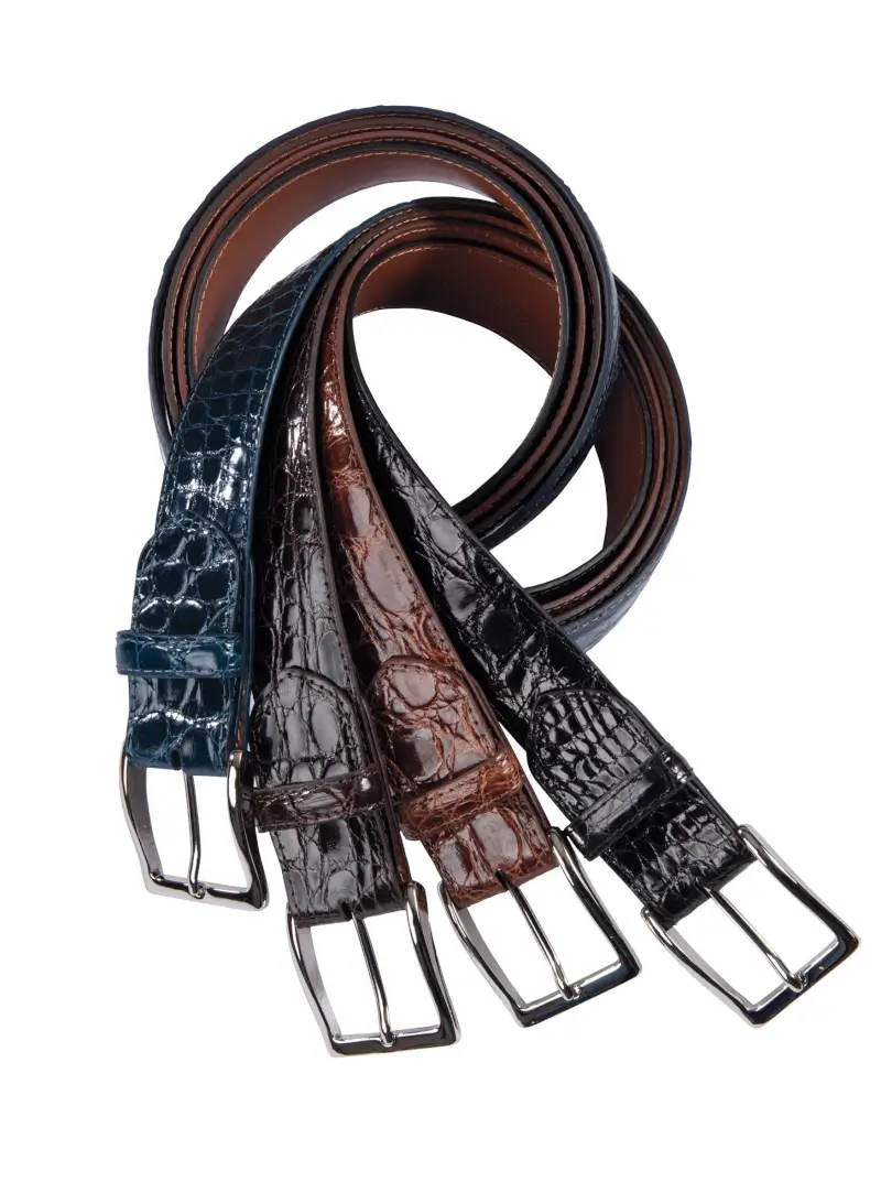 Glazed Caiman Crocodile Belts