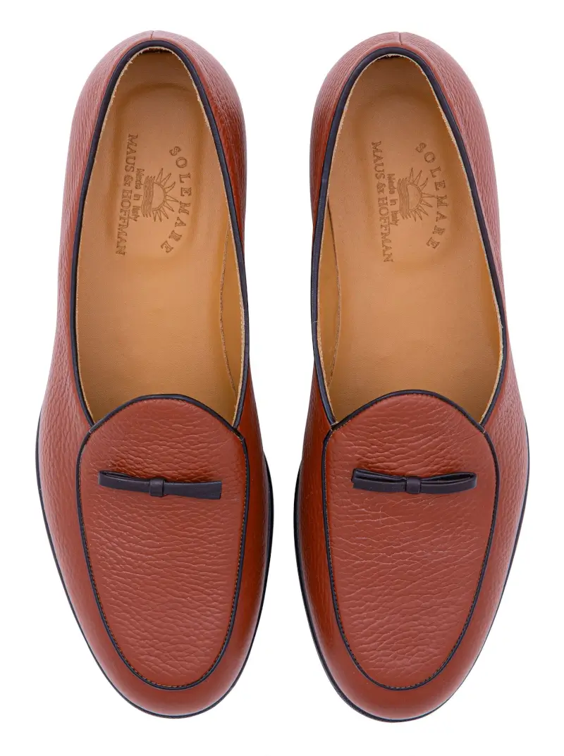 Handcrafted Italian Bow Slip-Ons in Grained Calfskin | Maus  display picture 1