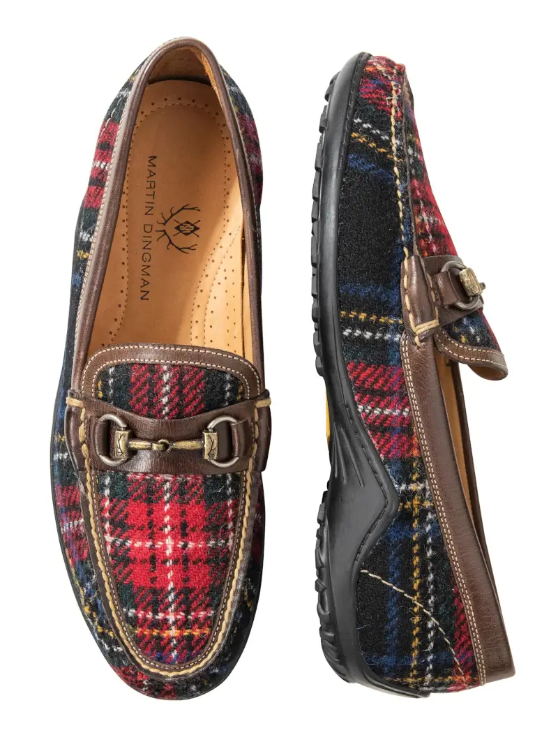 Harris Tweed Plaid Slip-ons by Martin Dingman - Image 1