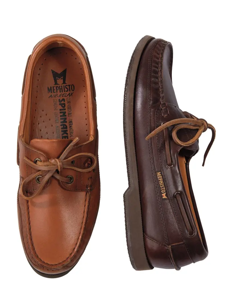 Mephisto Hurrikan Hazlenut Men's Boat Shoe Loafer - Leather Comfort Slip-On - Sizes 7-13
