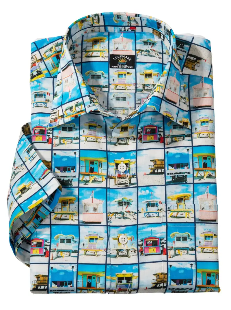 Beach Buildings Sport Shirt - Image 1