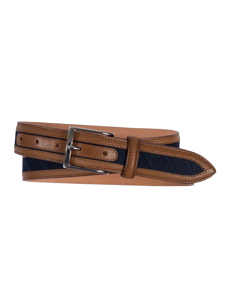 Linen and Leather Belt - Image 1