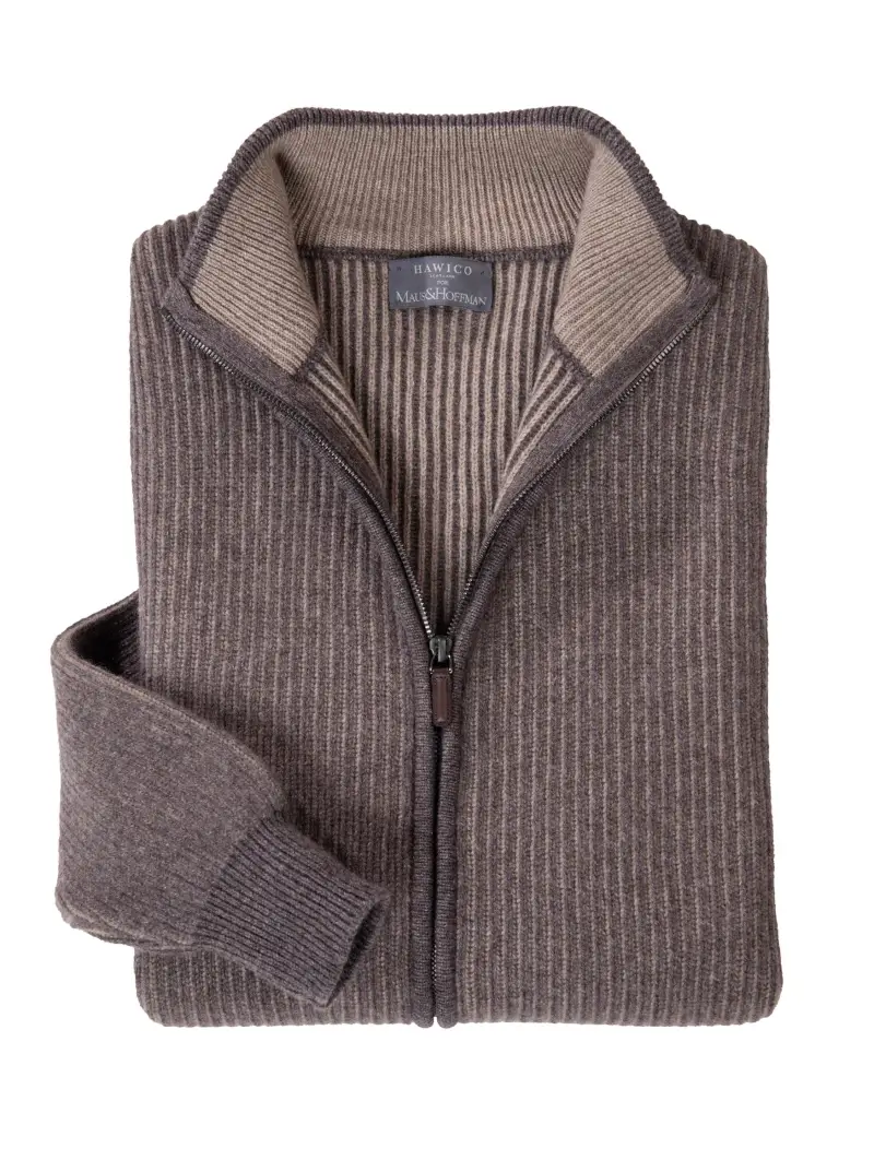 Kirkwynd Cashmere Ribbed Zip Cardigan | Maus & Hoffman