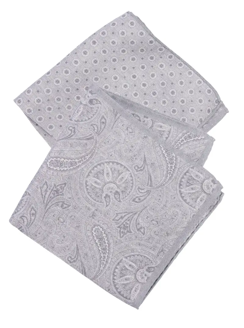 Paisley/Neat Reversible Pocket Square - 2