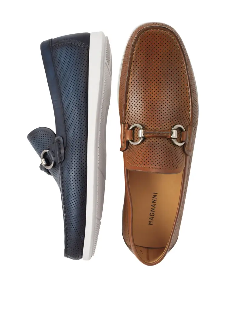 Perforated Calfskin Bit Slip-ons