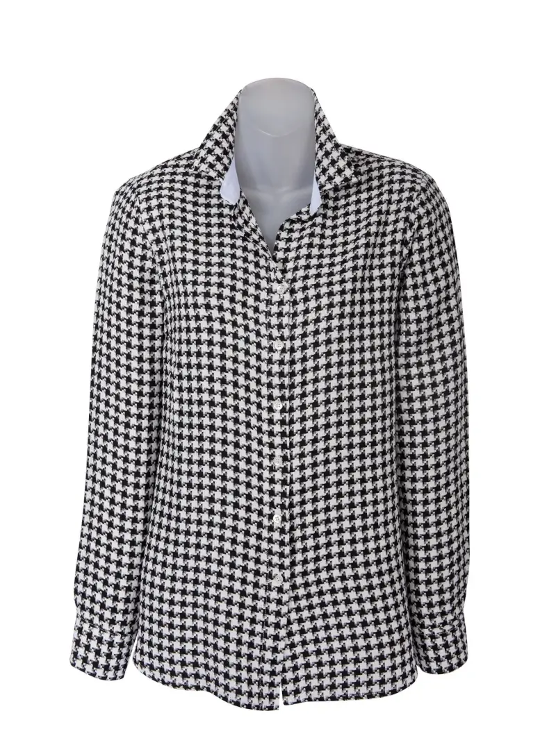 Renata Houndstooth Blouse - Image 1