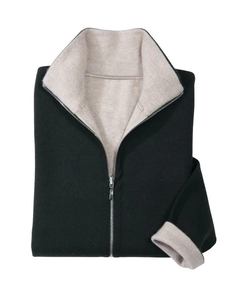 Reversible Cashmere Zip Cardigans - 1