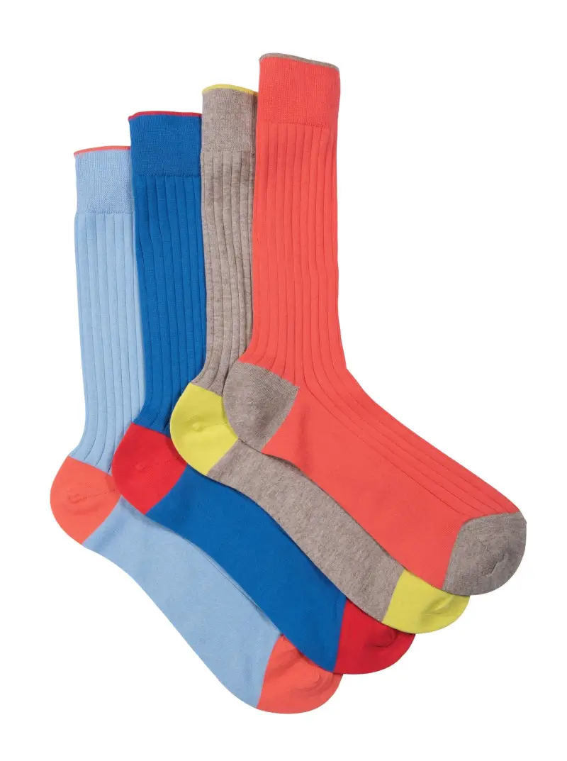 Sea Island Cotton/Cashmere Ribbed Socks