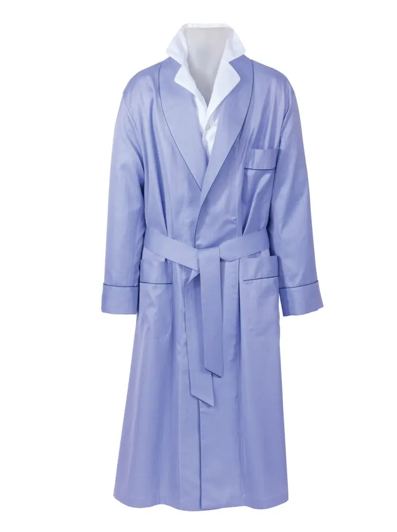 Sea Island Cotton Herringbone Robe - 1