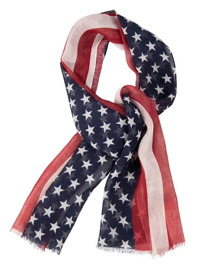 Stars and Stripes Linen Scarf - 1