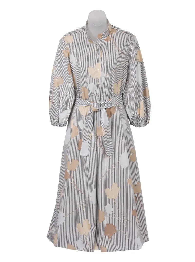 Stretch Cotton Print Shirt Dress by Piazza Sempione - 1