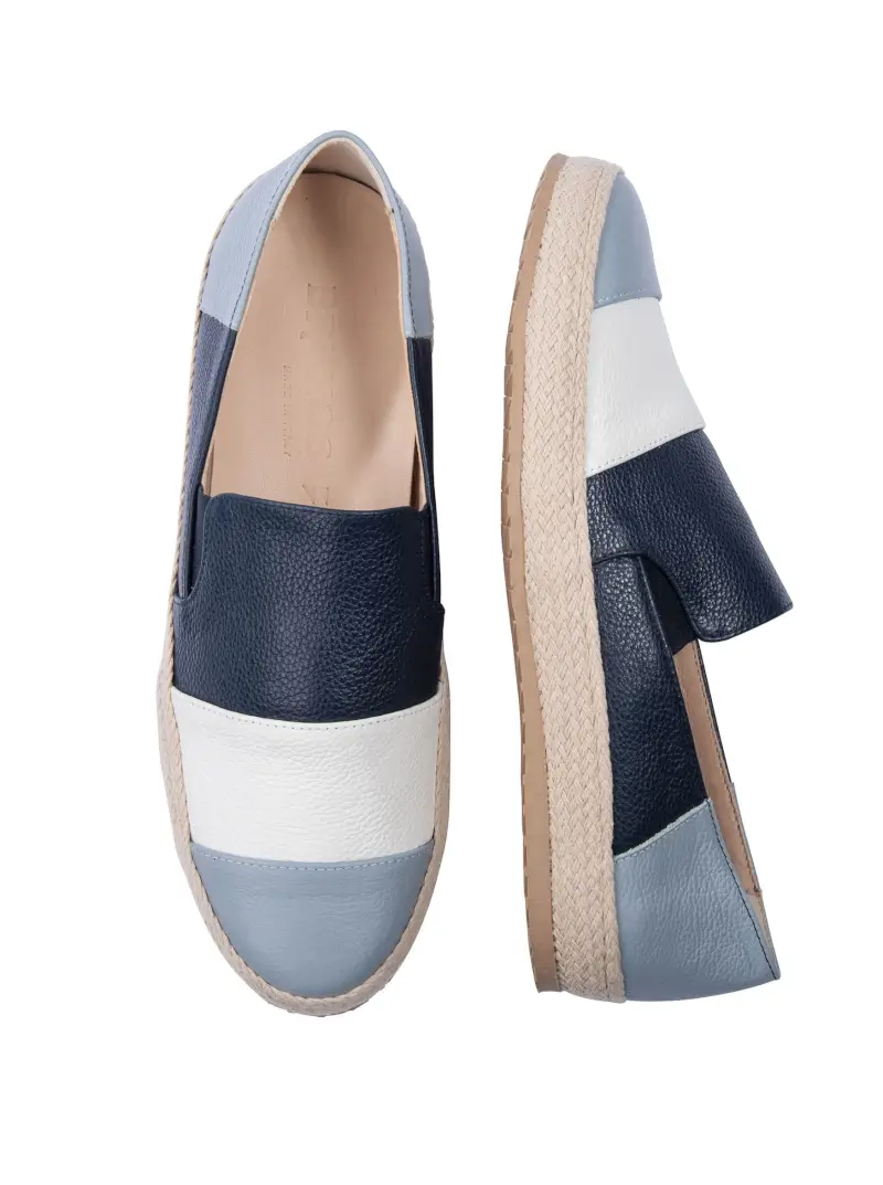 Stripe Leather Espadrilles - Image 1