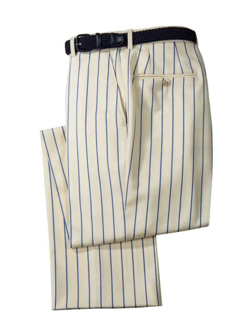 Pinstripe Tropical Wool Stretch Slacks - Image 1