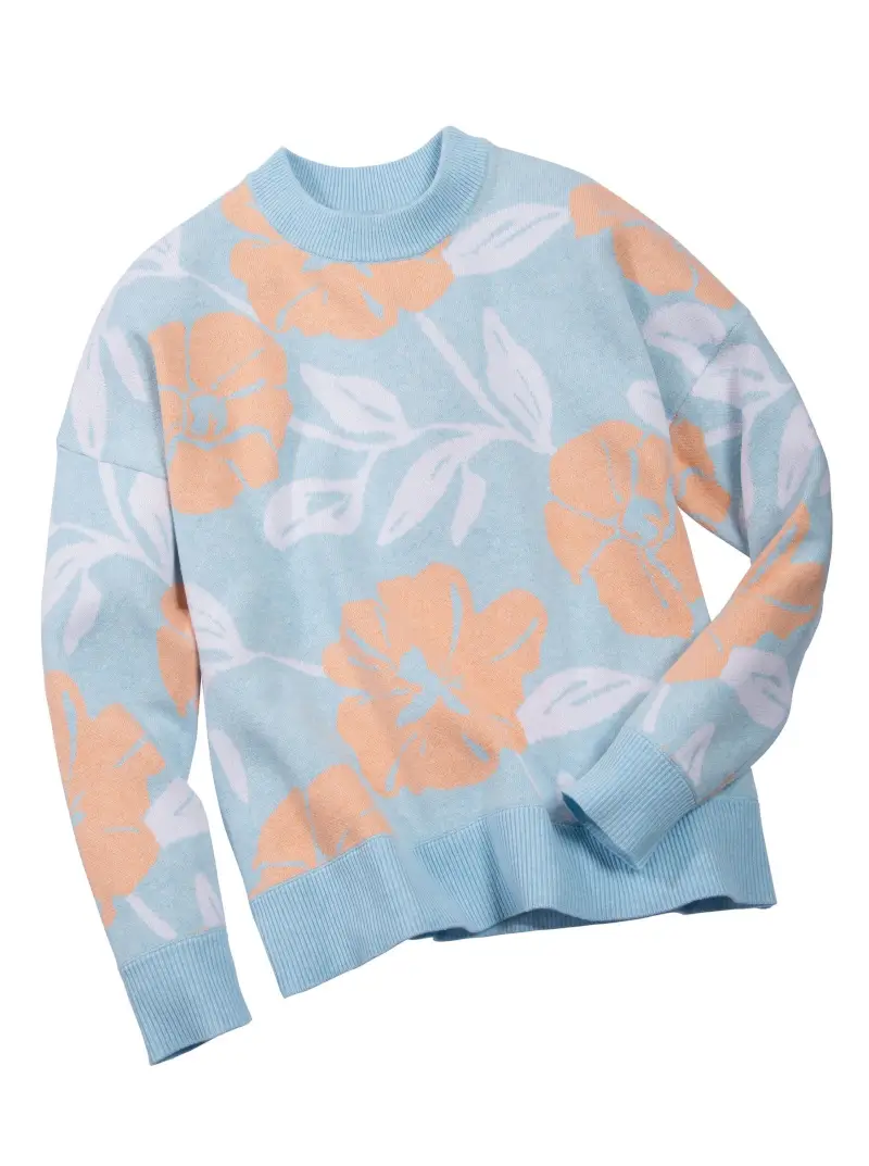 Super Soft Cotton Floral Crewneck - 1