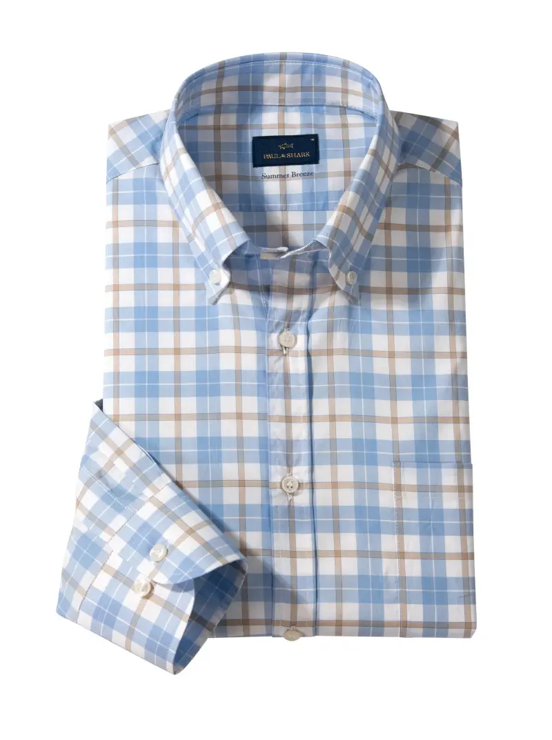 Tan/Blue Plaid Shirt by Paul & Shark