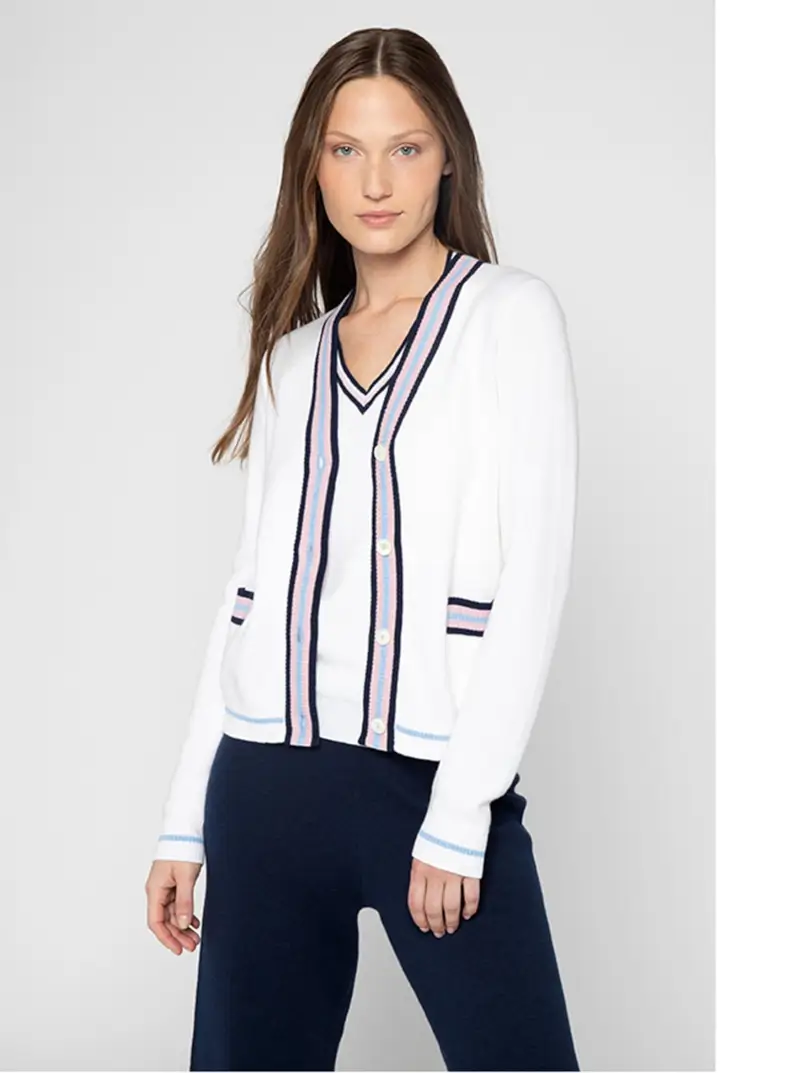 Tipped Vee Cardigan - Image 1