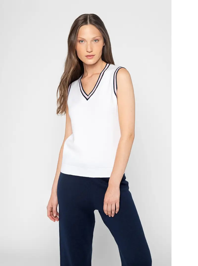 Tipped Vee Vest - Image 1